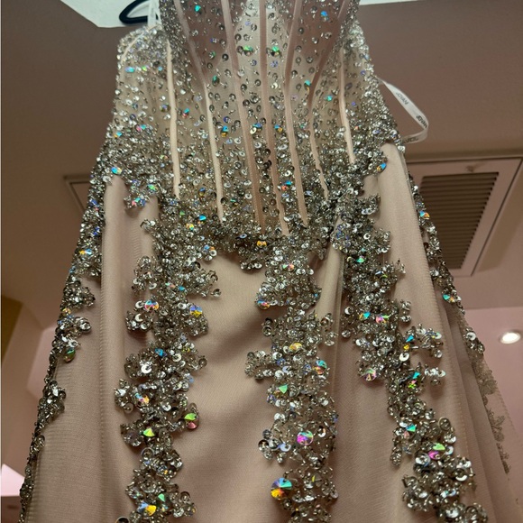 Jovani Pink Rhinestone Dress - Picture 11 of 15